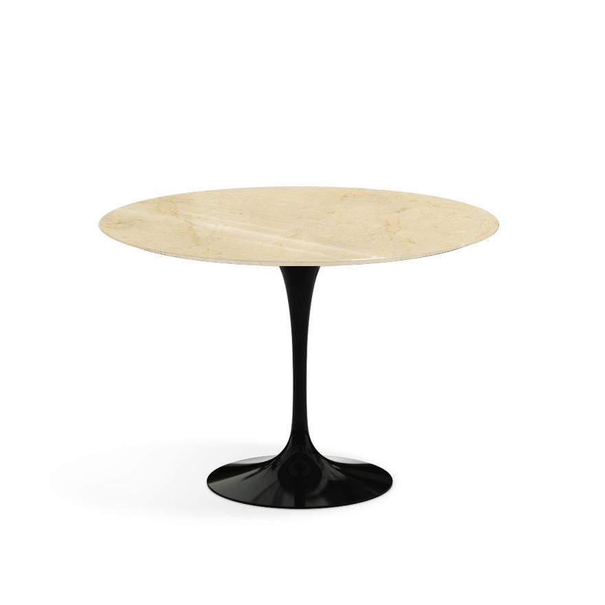 Saarinen 42" Round Dining Table Dining Tables Knoll Black Empire Beige Coated Marble