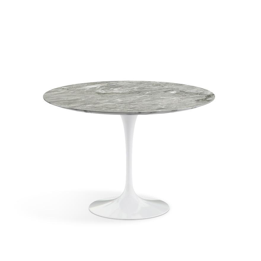 Saarinen 42" Round Dining Table Dining Tables Knoll White Grey Satin Coated Marble