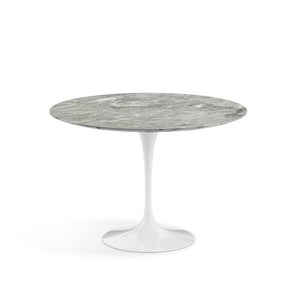 Saarinen 42" Round Dining Table Dining Tables Knoll White Grey Satin Coated Marble 