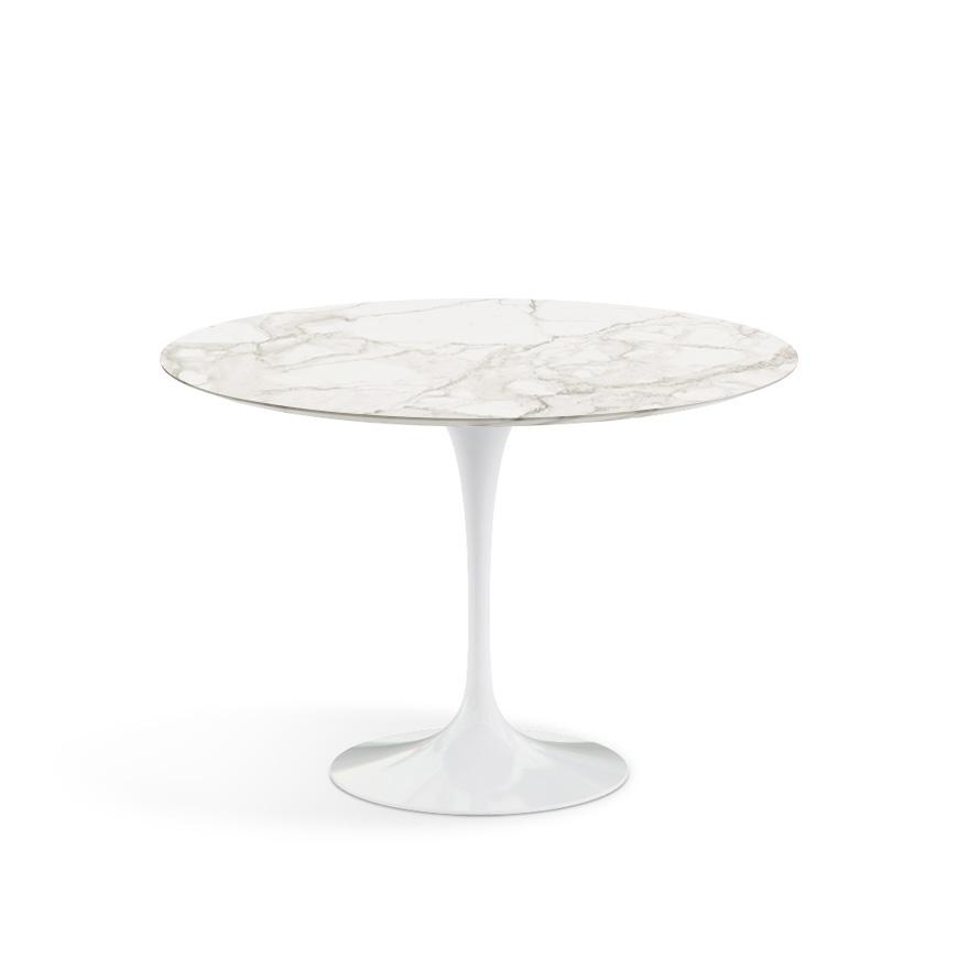 Saarinen 42" Round Dining Table Dining Tables Knoll White Calacatta Satin Coated Marble