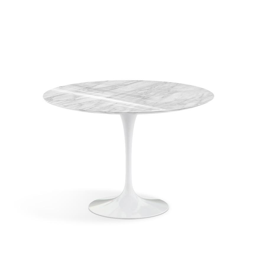 Saarinen 42" Round Dining Table Dining Tables Knoll White Carrara Coated Marble