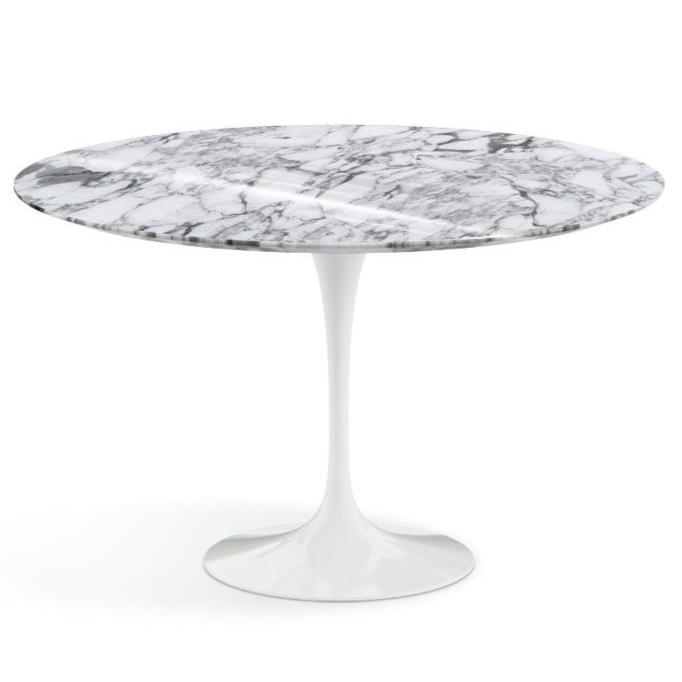 Saarinen 47" Round Dining Table Dining Tables Knoll Arabescato marble, Shiny finish