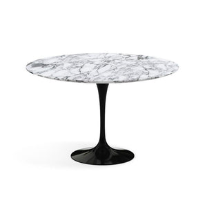 Saarinen 47" Round Dining Table Dining Tables Knoll Black Arabescato marble, Satin finish 