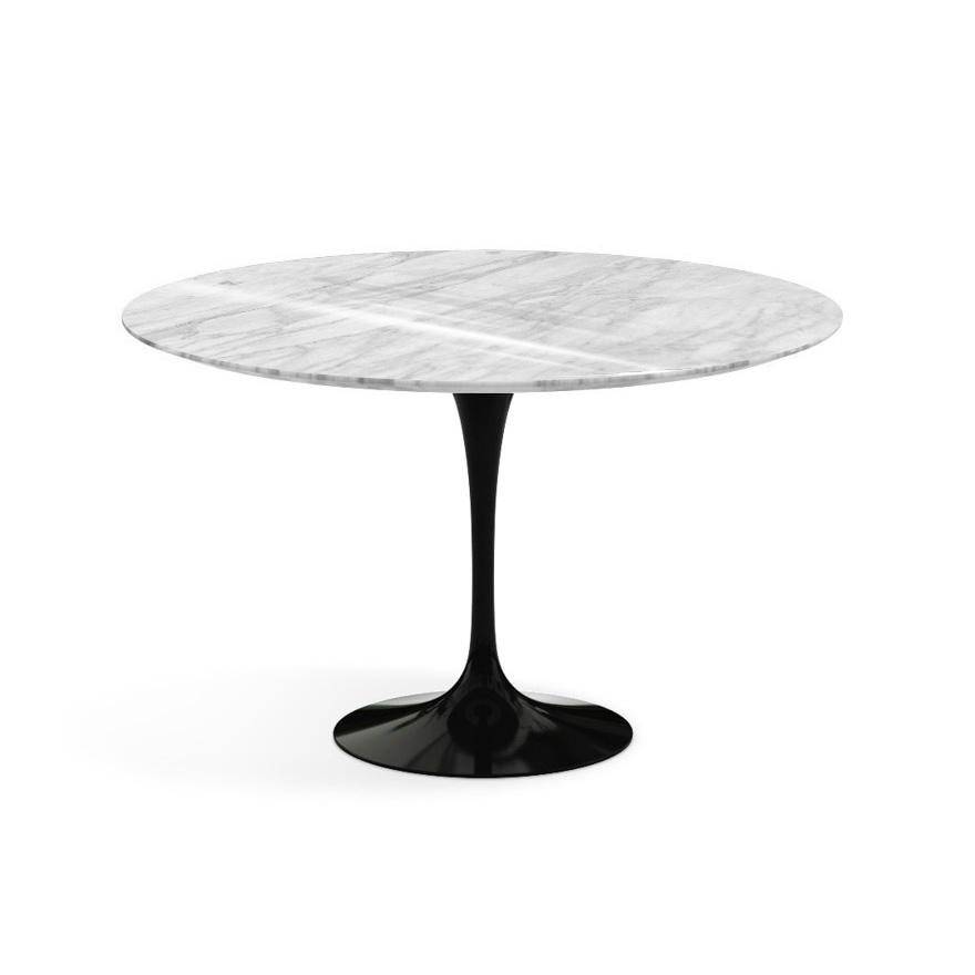 Saarinen 47" Round Dining Table Dining Tables Knoll Black Carrara marble, Shiny finish