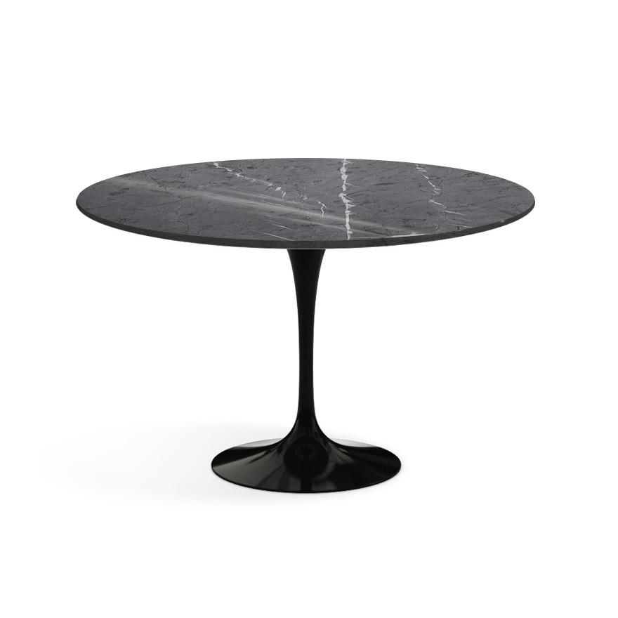Saarinen 47" Round Dining Table Dining Tables Knoll Black Grigio Marquina marble, Shiny finish