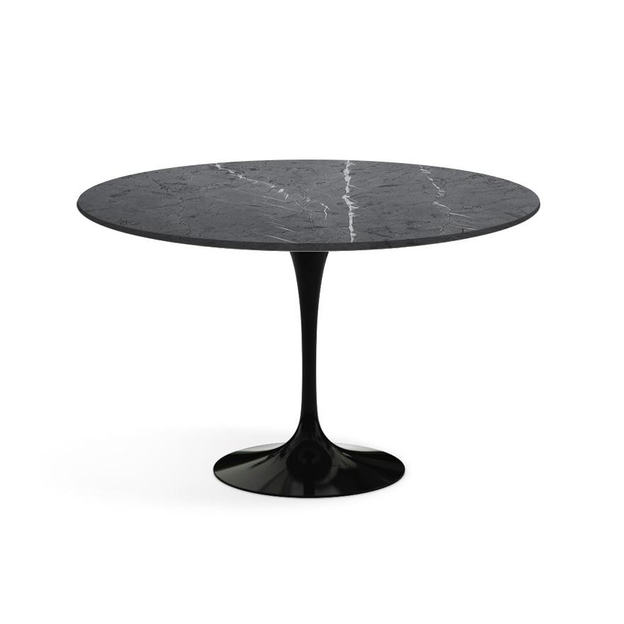 Saarinen 47" Round Dining Table Dining Tables Knoll Black Grigio Marquina marble, Satin finish