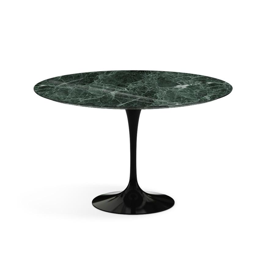 Saarinen 47" Round Dining Table Dining Tables Knoll Black Verde Alpi marble, Shiny finish