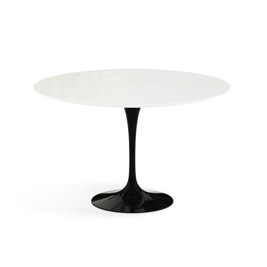 Saarinen 47" Round Dining Table Dining Tables Knoll Black Vetro Bianco