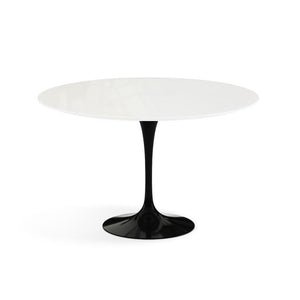Saarinen 47" Round Dining Table Dining Tables Knoll Black Vetro Bianco 