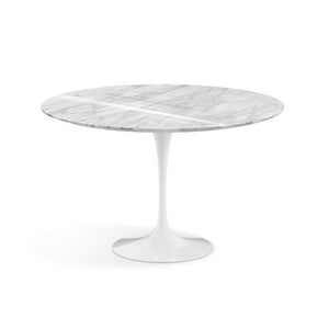 Saarinen 47" Round Dining Table Dining Tables Knoll Carrara marble, Shiny finish