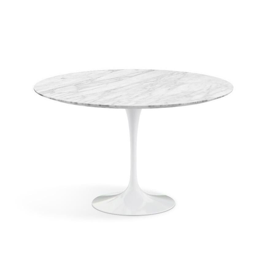 Saarinen 47" Round Dining Table Dining Tables Knoll Carrara marble, Satin finish