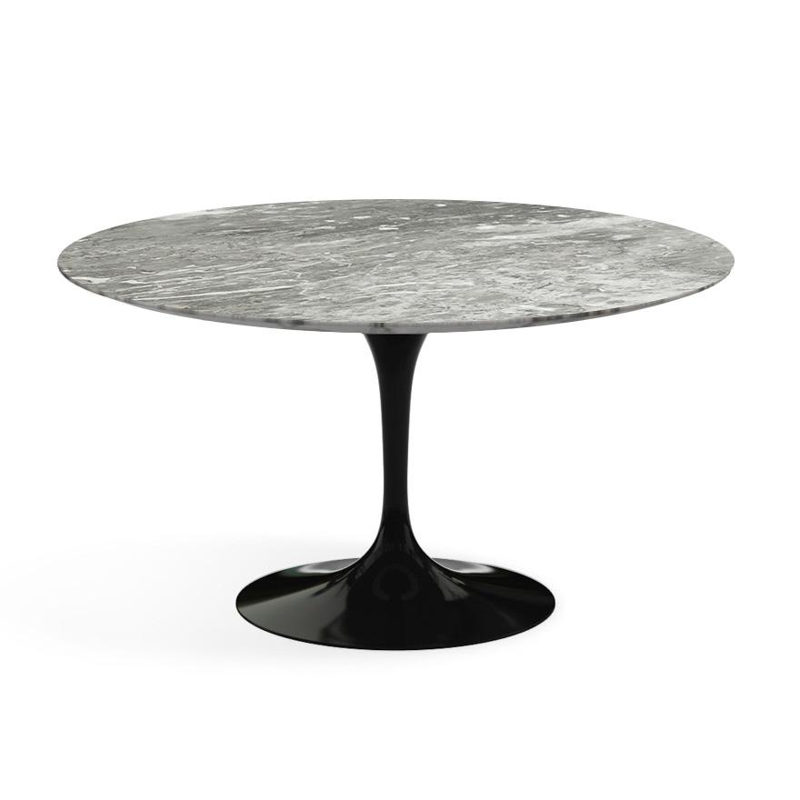 Saarinen 54" Round Dining Table Dining Tables Knoll Black Grey marble, Satin finish