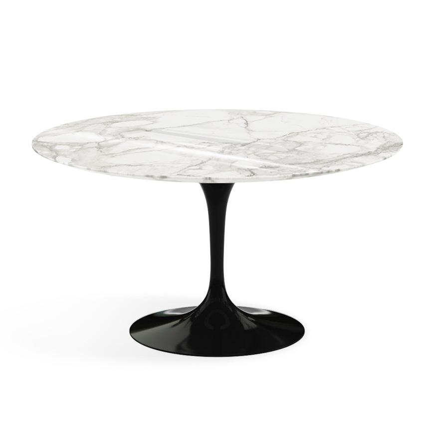 Saarinen 54" Round Dining Table Dining Tables Knoll Black Calacatta marble, Shiny finish
