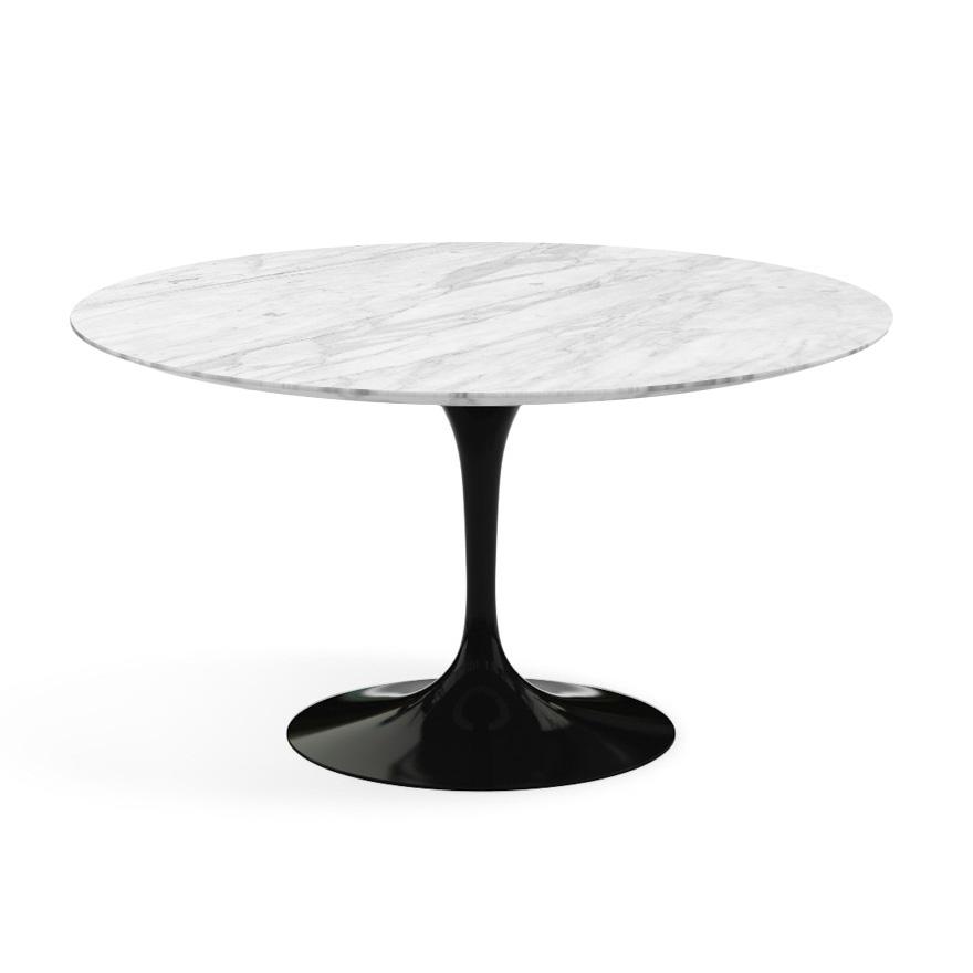 Saarinen 54" Round Dining Table Dining Tables Knoll Black Carrara marble, Satin finish