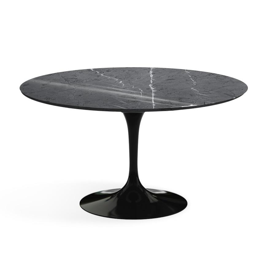 Saarinen 54" Round Dining Table Dining Tables Knoll Black Grigio Marquina marble, Shiny finish