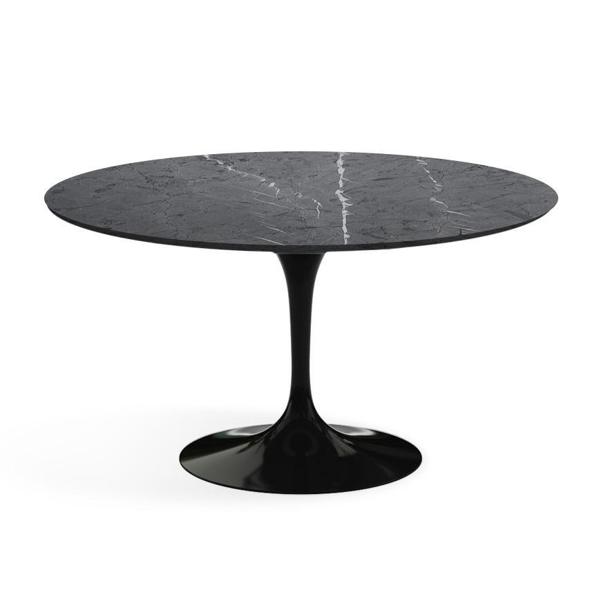 Saarinen 54" Round Dining Table Dining Tables Knoll Black Grigio Marquina marble, Satin finish