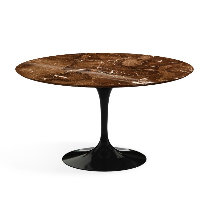 Saarinen 54" Round Dining Table Dining Tables Knoll Black Espresso marble, Shiny finish