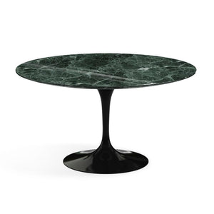 Saarinen 54" Round Dining Table Dining Tables Knoll Black Verde Alpi marble, Shiny finish 