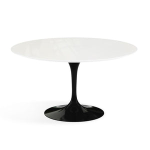 Saarinen 54" Round Dining Table Dining Tables Knoll Black Vetro Bianco 