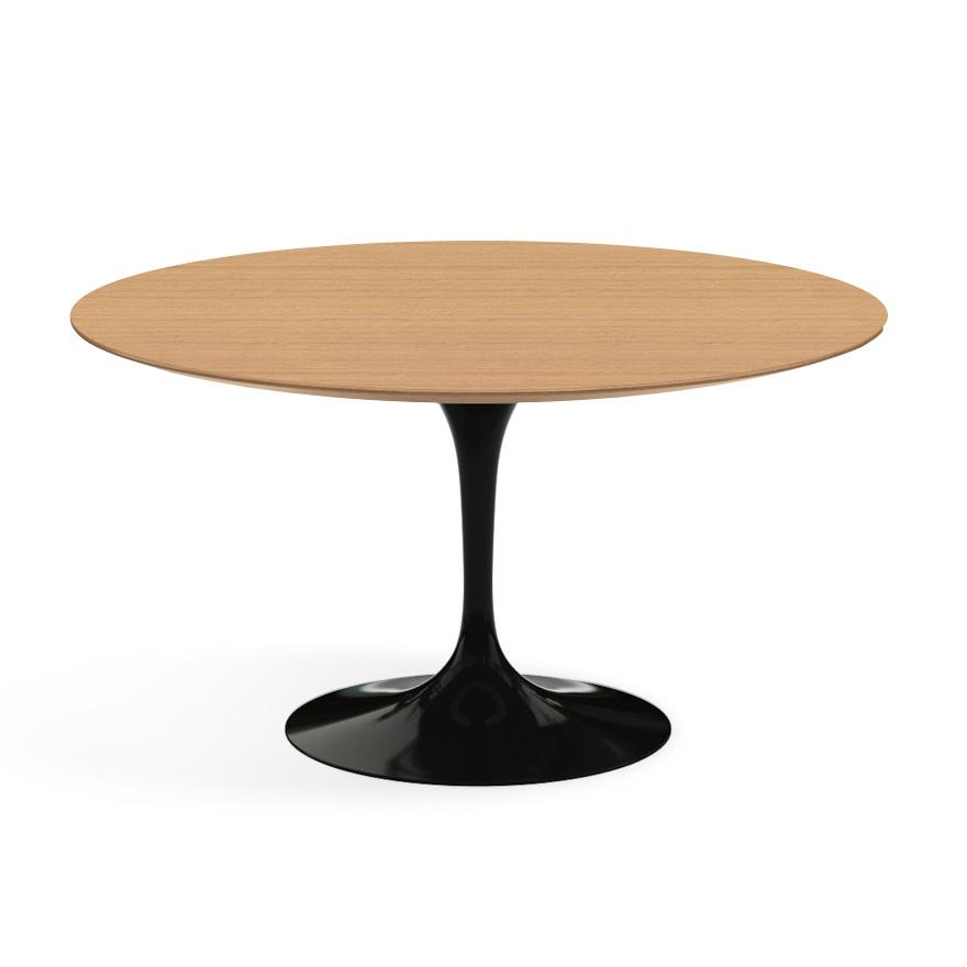 Saarinen 54" Round Dining Table Dining Tables Knoll Black Light Oak