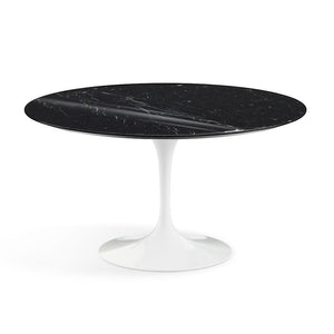 Saarinen 54" Round Dining Table Dining Tables Knoll White Nero Marquina marble, Shiny finish 