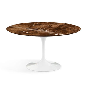 Saarinen 54" Round Dining Table Dining Tables Knoll White Espresso marble, Shiny finish 