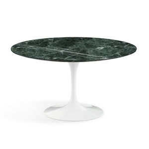 Saarinen 54" Round Dining Table Dining Tables Knoll White Verde Alpi marble, Shiny finish 