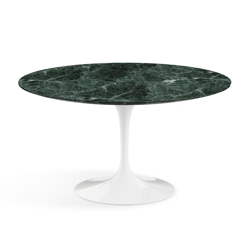 Saarinen 54" Round Dining Table Dining Tables Knoll White Verde Alpi marble, Satin finish