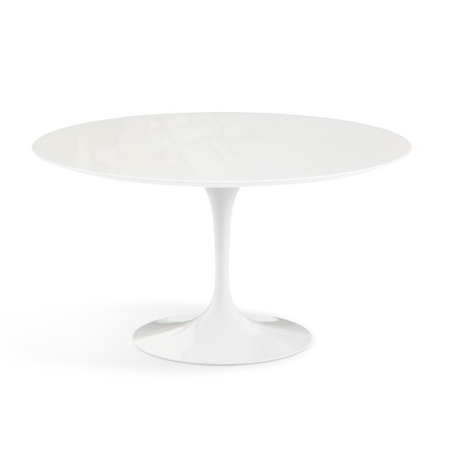 Saarinen 54" Round Dining Table Dining Tables Knoll White Vetro Bianco