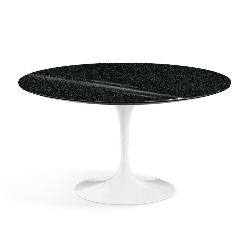 Saarinen 54" Round Dining Table Dining Tables Knoll White Black Andes, Granite