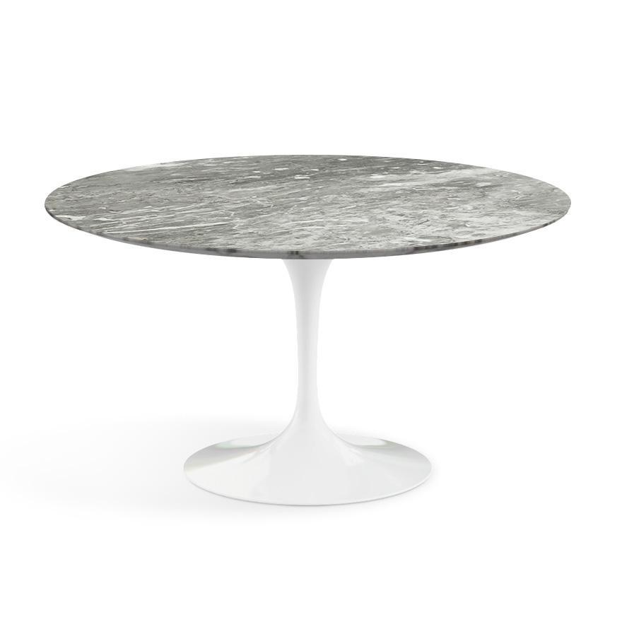 Saarinen 54" Round Dining Table Dining Tables Knoll White Grey marble, Satin finish