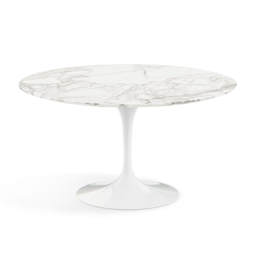 Saarinen 54" Round Dining Table Dining Tables Knoll White Calacatta marble, Satin finish