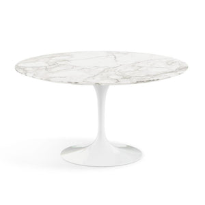 Saarinen 54" Round Dining Table Dining Tables Knoll White Calacatta marble, Satin finish 