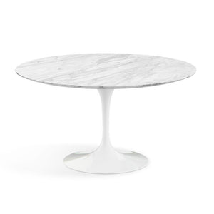 Saarinen 54" Round Dining Table Dining Tables Knoll White Carrara marble, Satin finish 
