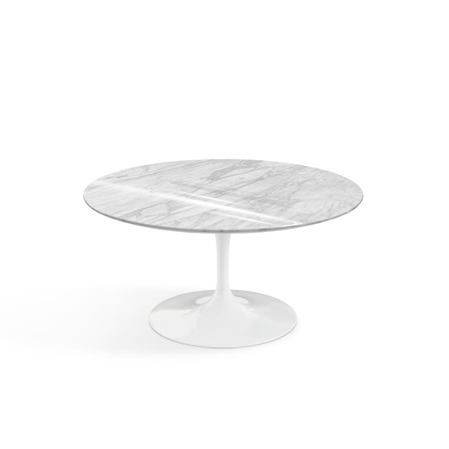 Saarinen Coffee Table - 35" Round Coffee Tables Knoll White Calacatta marble, Shiny finish