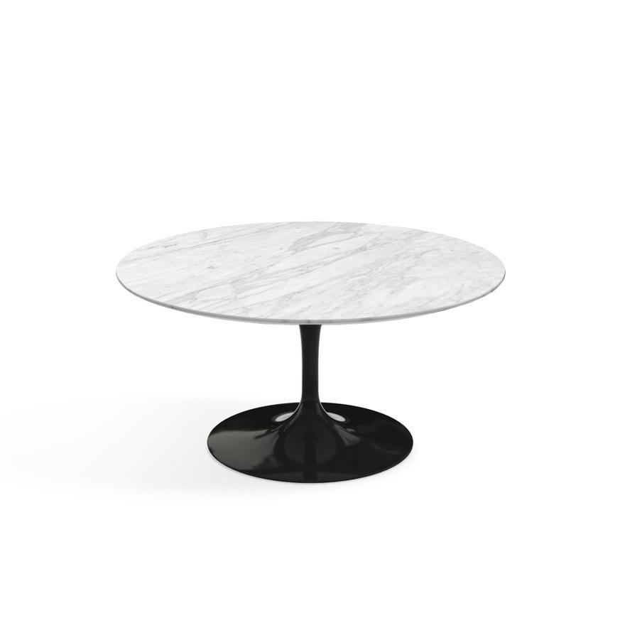 Saarinen Coffee Table - 35" Round Coffee Tables Knoll Black Carrara marble, Satin finish