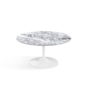 Saarinen Coffee Table - 35" Round Coffee Tables Knoll White Arabescato marble, Shiny finish 