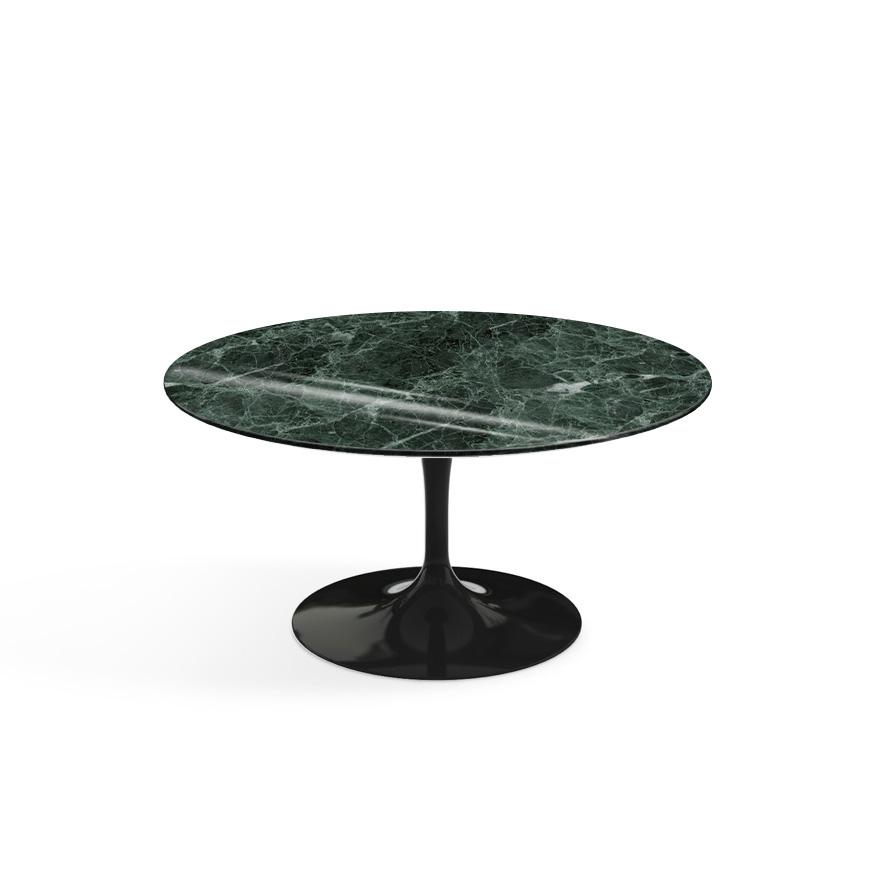Saarinen Coffee Table - 35" Round Coffee Tables Knoll Black Verde Alpi marble, Shiny finish