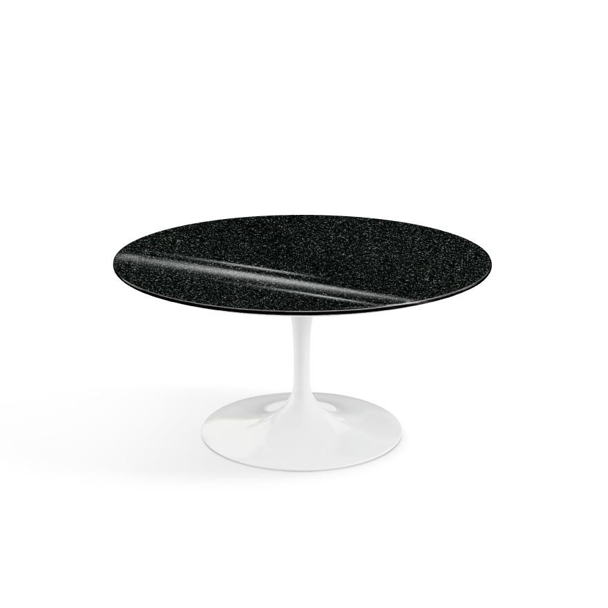 Saarinen Coffee Table - 35" Round Coffee Tables Knoll White Black Andes, Granite