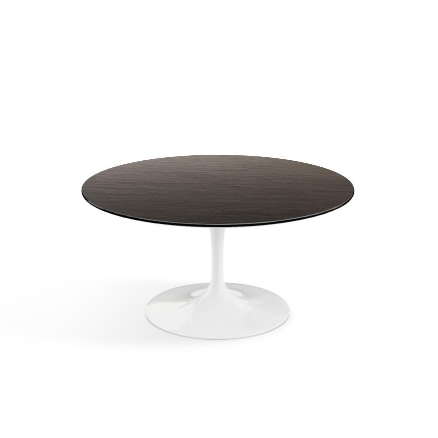 Saarinen Coffee Table - 35" Round Coffee Tables Knoll White Slate, Natural