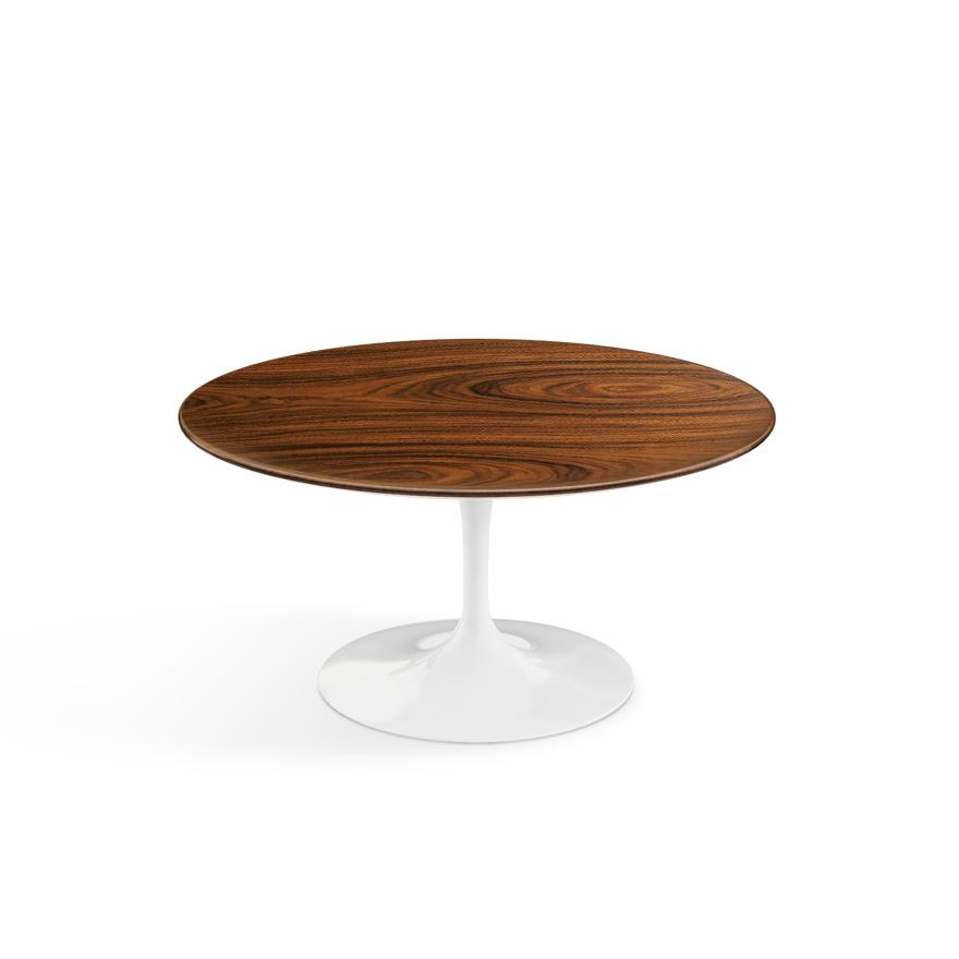 Saarinen Coffee Table - 35" Round Coffee Tables Knoll White Rosewood