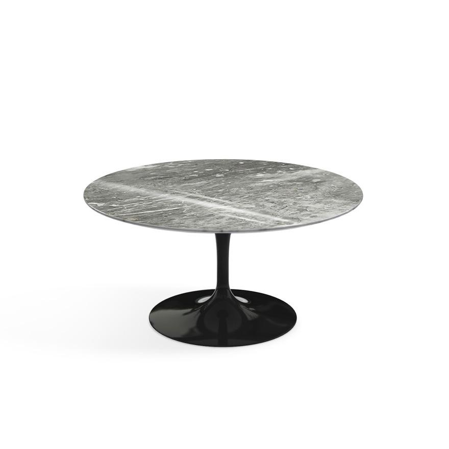 Saarinen Coffee Table - 35" Round Coffee Tables Knoll Black Grey marble, Shiny finish