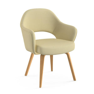 Saarinen Executive Arm Chair with Wood Legs Side/Dining Knoll Light Oak Journey - Beach 