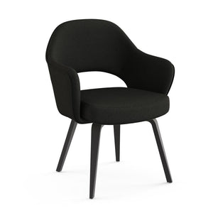 Saarinen Executive Arm Chair with Wood Legs Side/Dining Knoll Ebonized Walnut Hourglass - Alley 