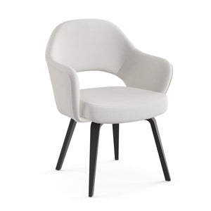 Saarinen Executive Arm Chair with Wood Legs Side/Dining Knoll Ebonized Walnut Hourglass - Air 