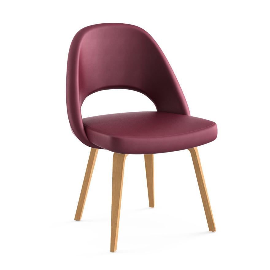 Saarinen Executive Armless Chair With Wood Legs Side/Dining Knoll