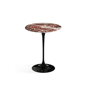 Saarinen Side Table - 16" Round with Limited Edition Rosso Rubino Top side/end table Knoll Polished Rosso Rubino 
