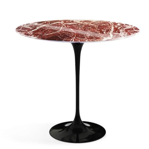 Saarinen Side Table - 22" Oval with Limited Edition Rosso Rubino Top side/end table Knoll Polished Rosso Rubino