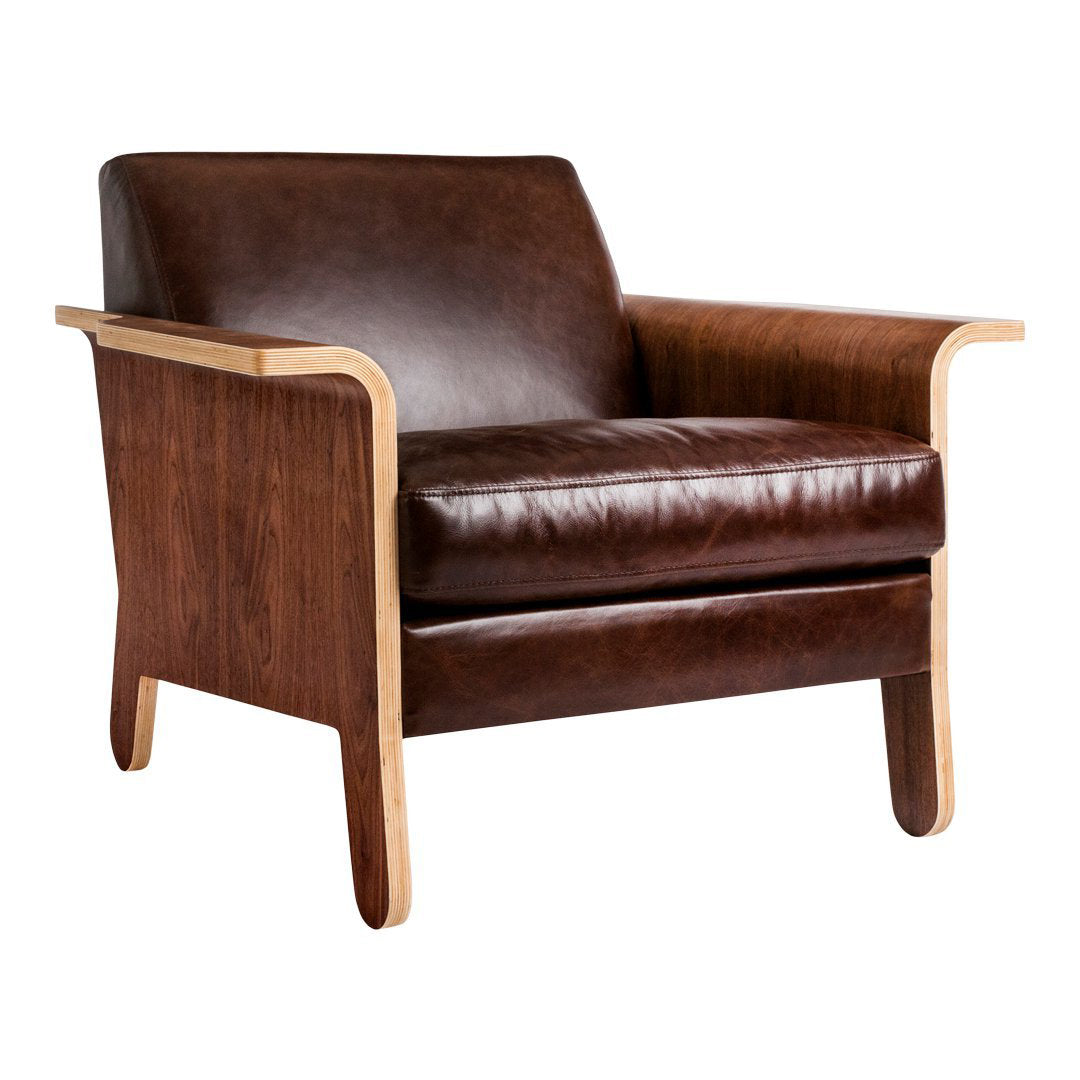 Lodge Chair lounge chair Gus Modern Saddle Brown Leather Walnut