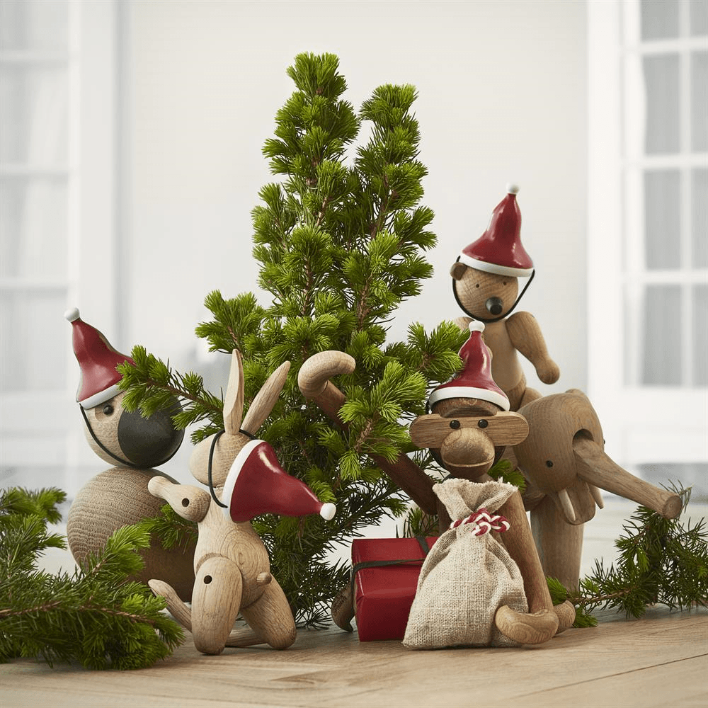 Santa Hat for Small Monkey Wooden Animals Kay Bojesen